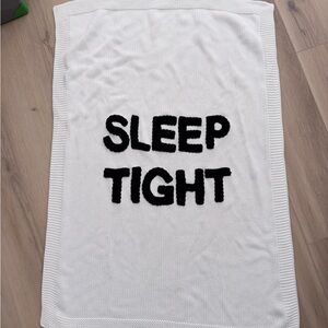 Pottery Barn Kids Baby Sleep Tight White Knit Blanket